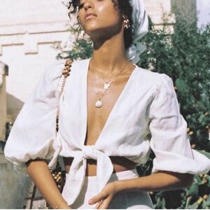 Faithfull the Brand Jamais Tie Front Top